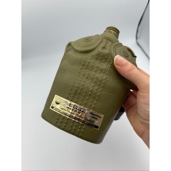 Jim Beam Army US Military Green Canteen Decanter Bottle EMPTY Vintage 60's-70's - Picture 3 of 6